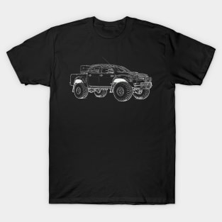 Hilux Explorer Truck Wireframe White T-Shirt